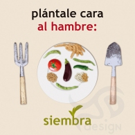 "Plántale cara al hambre: siembra" . Cartel Manos Unidas 2015