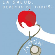 "La salud, drecho de todos: ¡Actúa!". Cartel para Concurso de carteles Manos Unidas